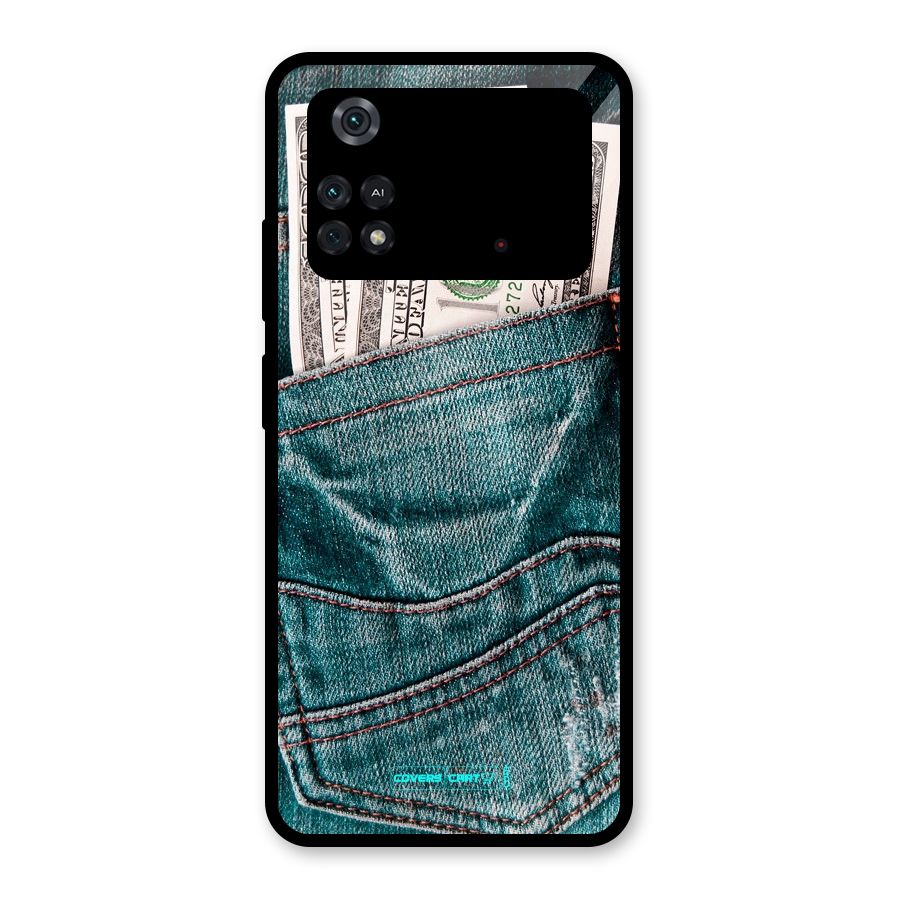 Money in Jeans Glass Back Case for Poco M4 Pro 4G