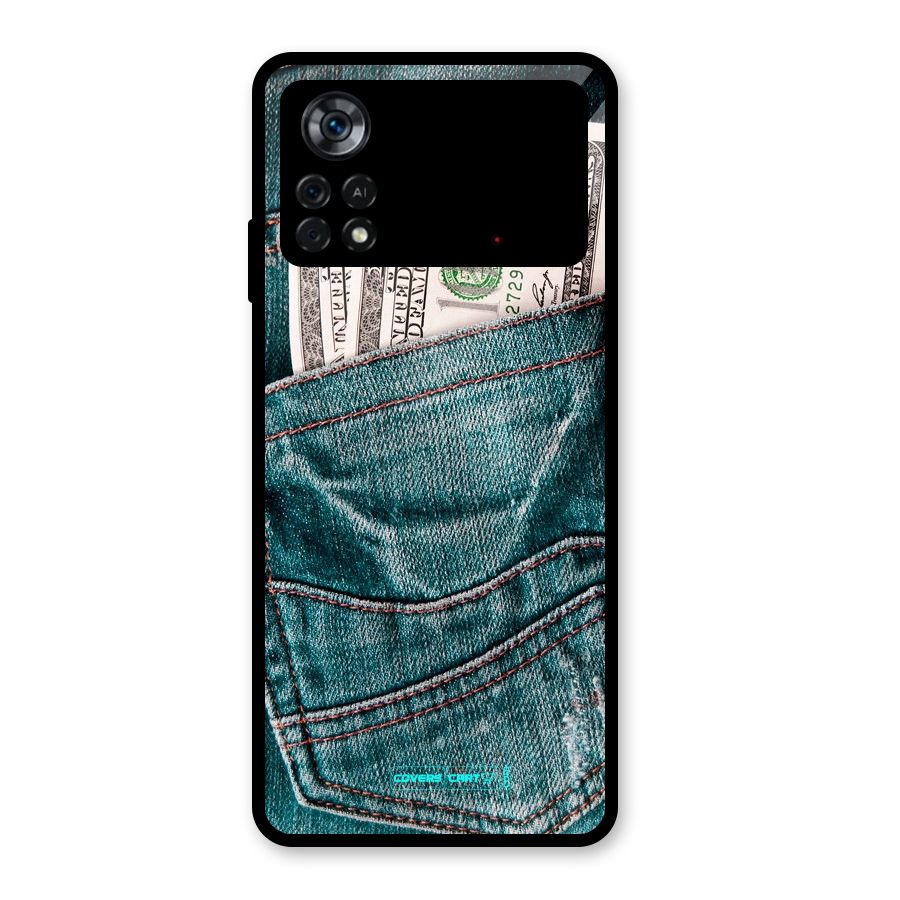 Money in Jeans Glass Back Case for Poco X4 Pro 5G