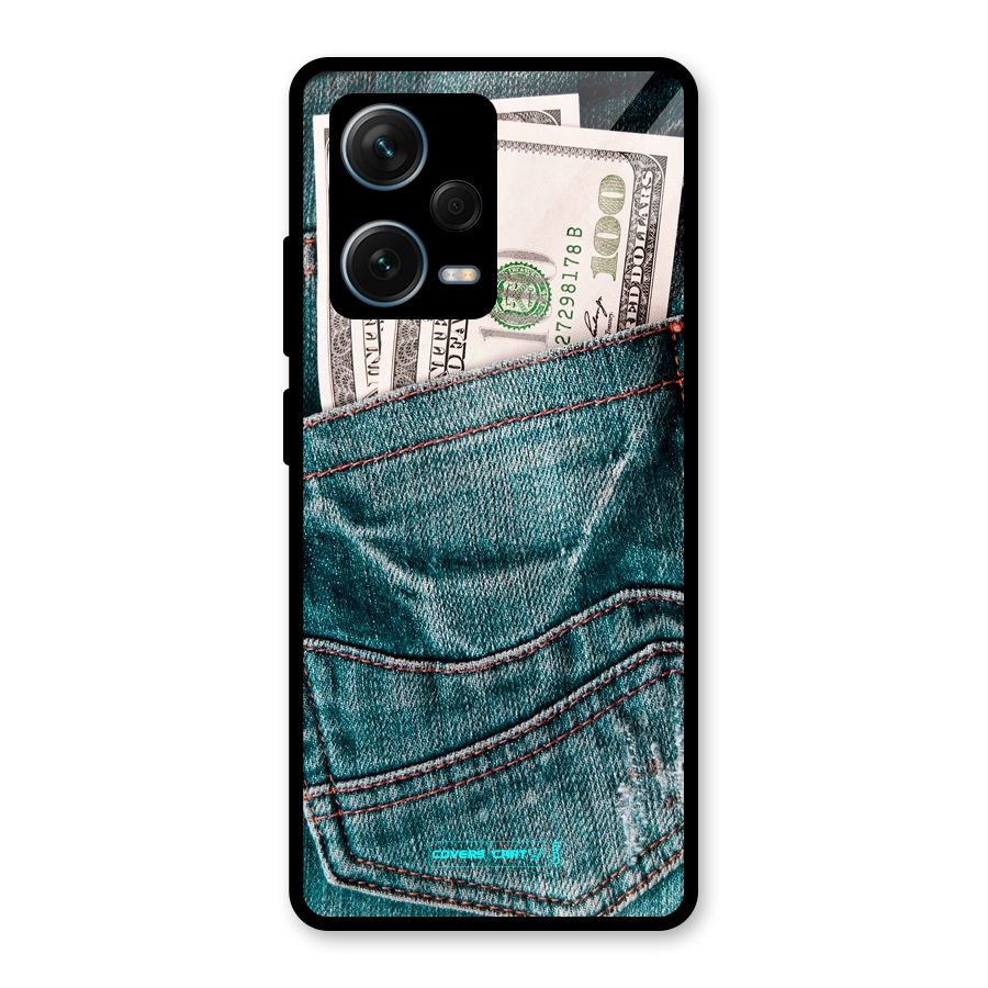 Money in Jeans Glass Back Case for Redmi Note 12 Pro Plus 5G