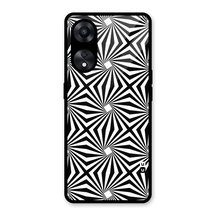 Monochromatic Swirls Glass Back Case for Oppo A78