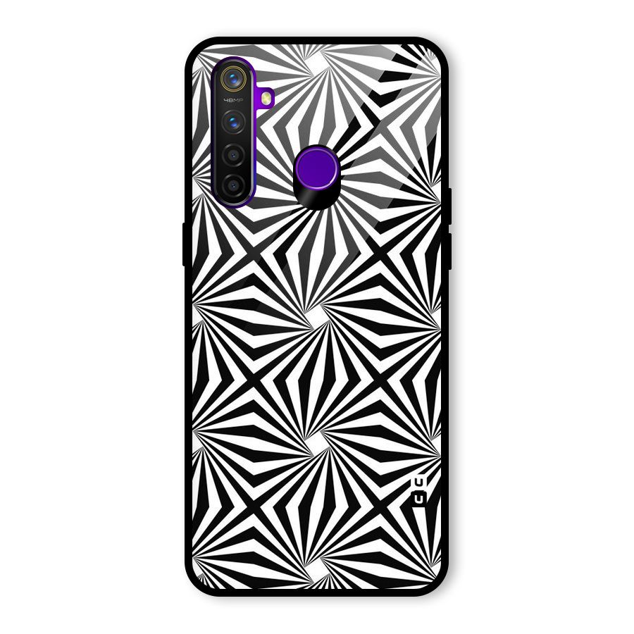 Monochromatic Swirls Glass Back Case for Realme 5 Pro