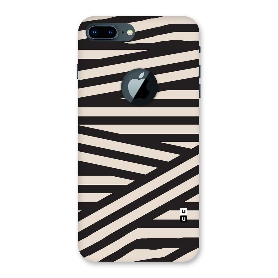 Monochrome Lines Back Case for iPhone 7 Plus Logo Cut