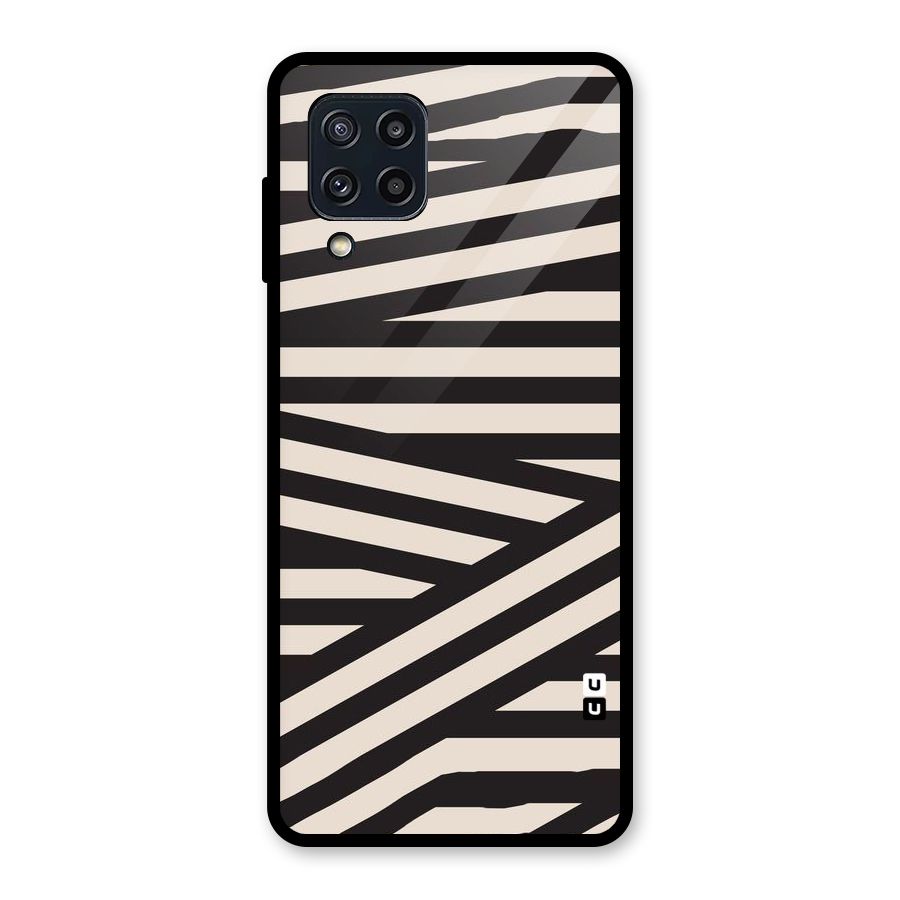 Monochrome Lines Glass Back Case for Galaxy M32