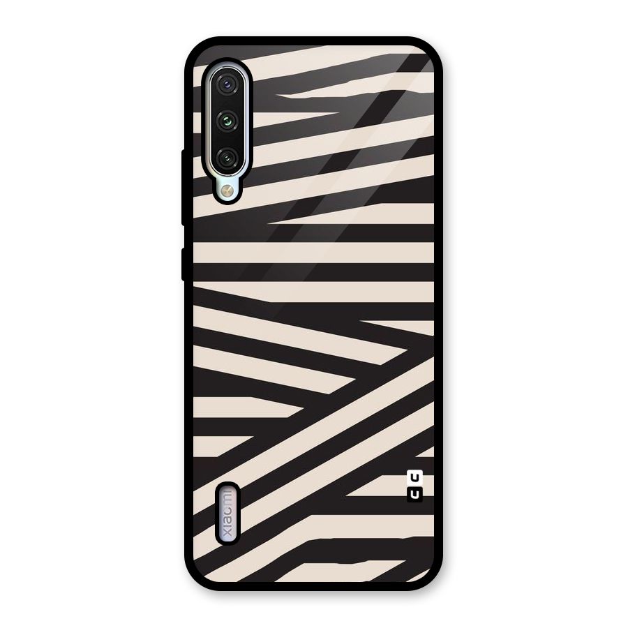 Monochrome Lines Glass Back Case for Mi A3