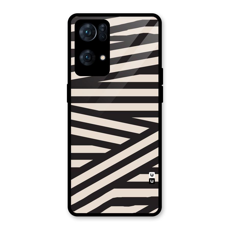 Monochrome Lines Glass Back Case for Oppo Reno7 Pro 5G