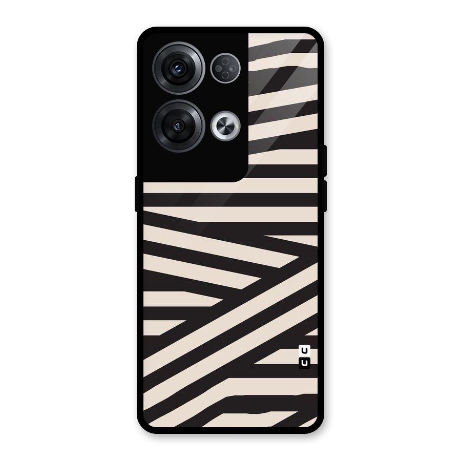 Monochrome Lines Glass Back Case for Oppo Reno8 Pro 5G