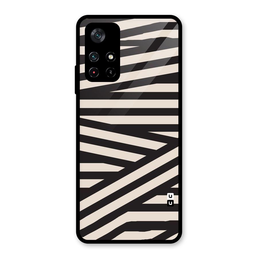 Monochrome Lines Glass Back Case for Poco M4 Pro 5G