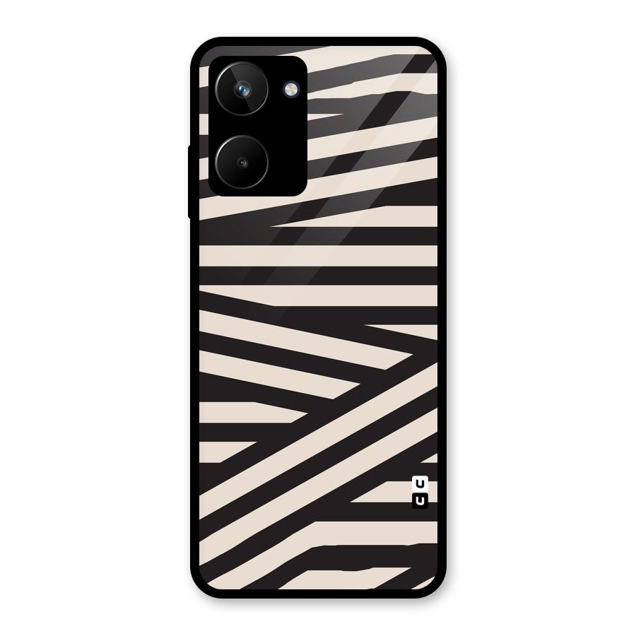 Monochrome Lines Glass Back Case for Realme 10
