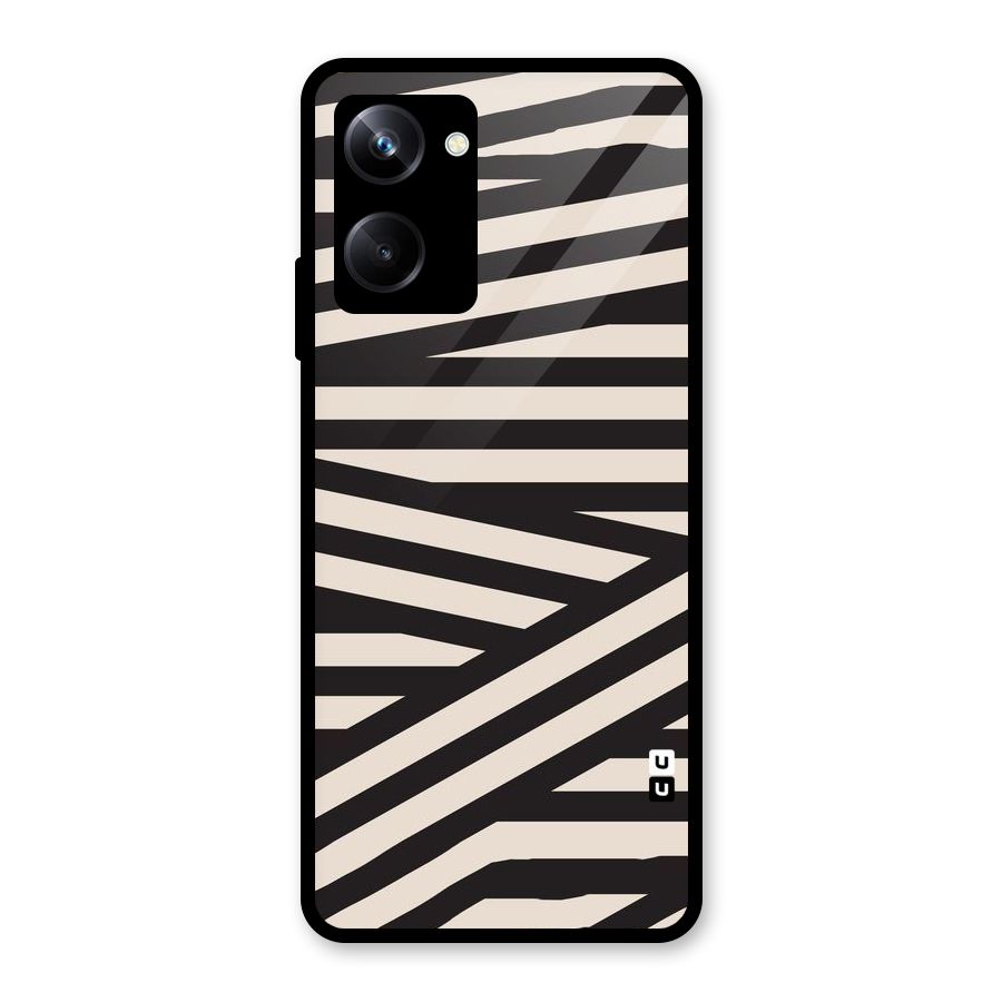 Monochrome Lines Glass Back Case for Realme 10 Pro