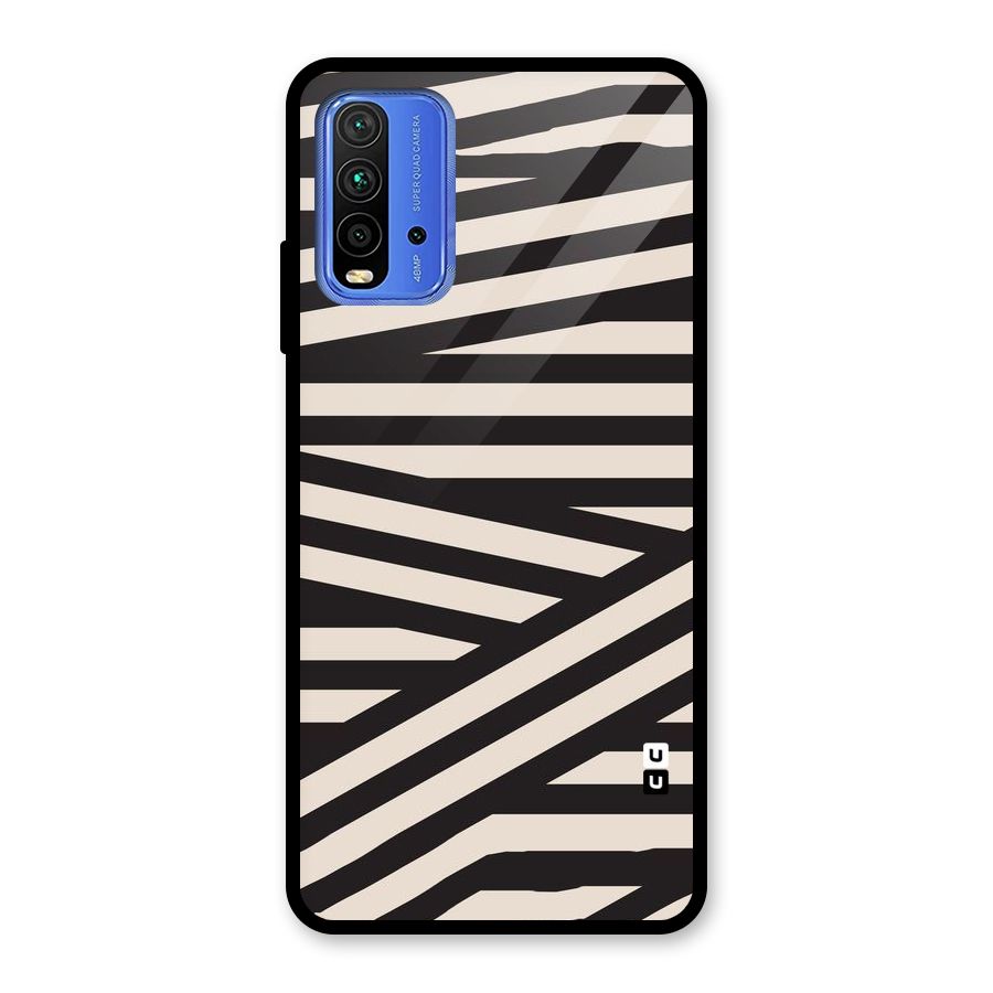 Monochrome Lines Glass Back Case for Redmi 9 Power