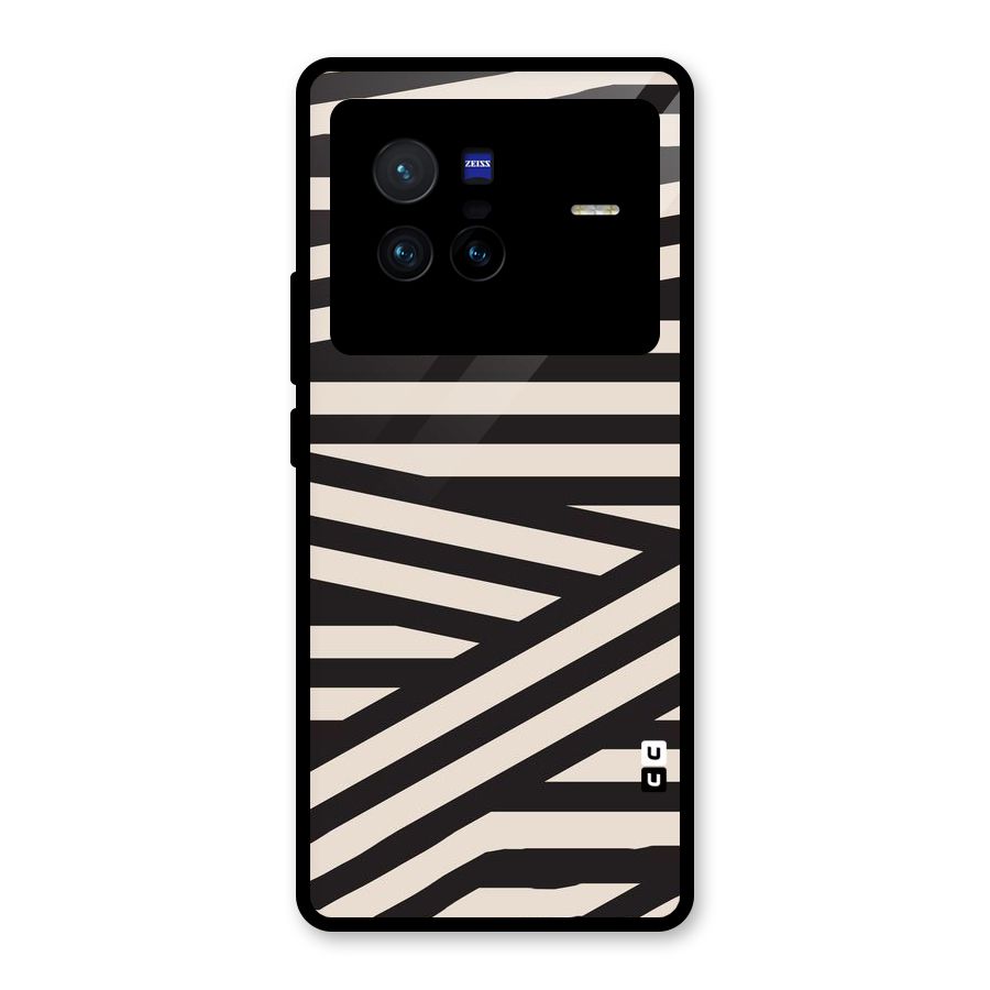Monochrome Lines Glass Back Case for Vivo X80