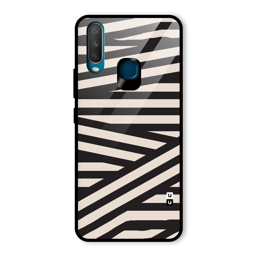 Monochrome Lines Glass Back Case for Vivo Y12