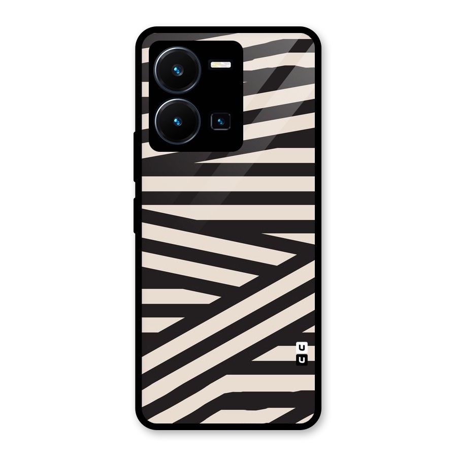 Monochrome Lines Glass Back Case for Vivo Y35