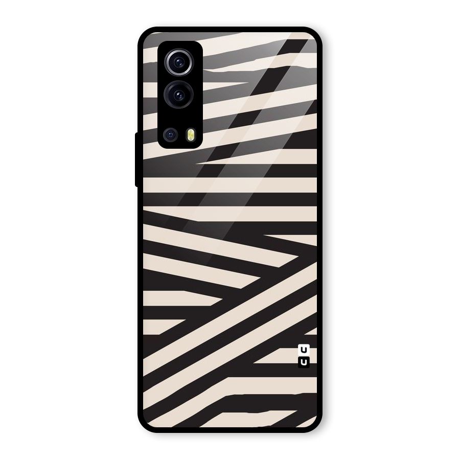 Monochrome Lines Glass Back Case for Vivo iQOO Z3