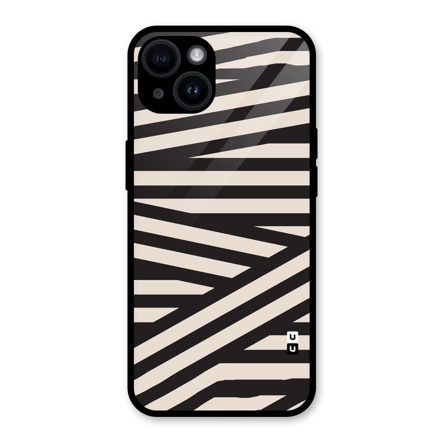 Monochrome Lines Glass Back Case for iPhone 14