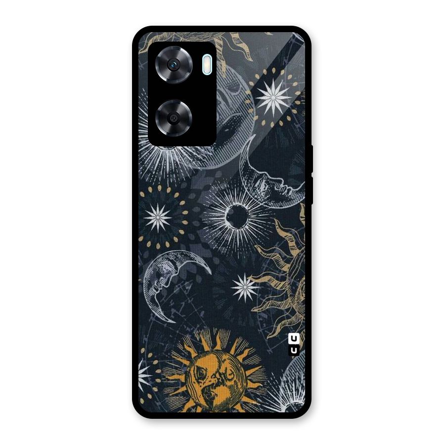 Moon And Sun Glass Back Case for Oppo A77