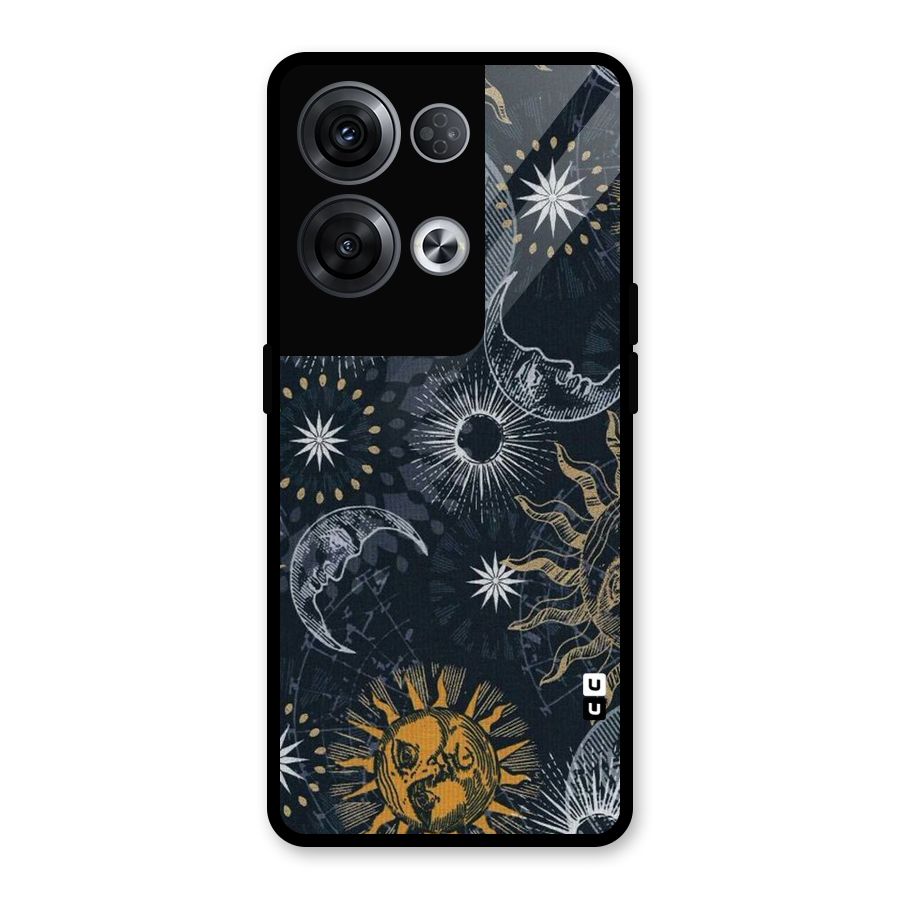 Moon And Sun Glass Back Case for Oppo Reno8 Pro 5G