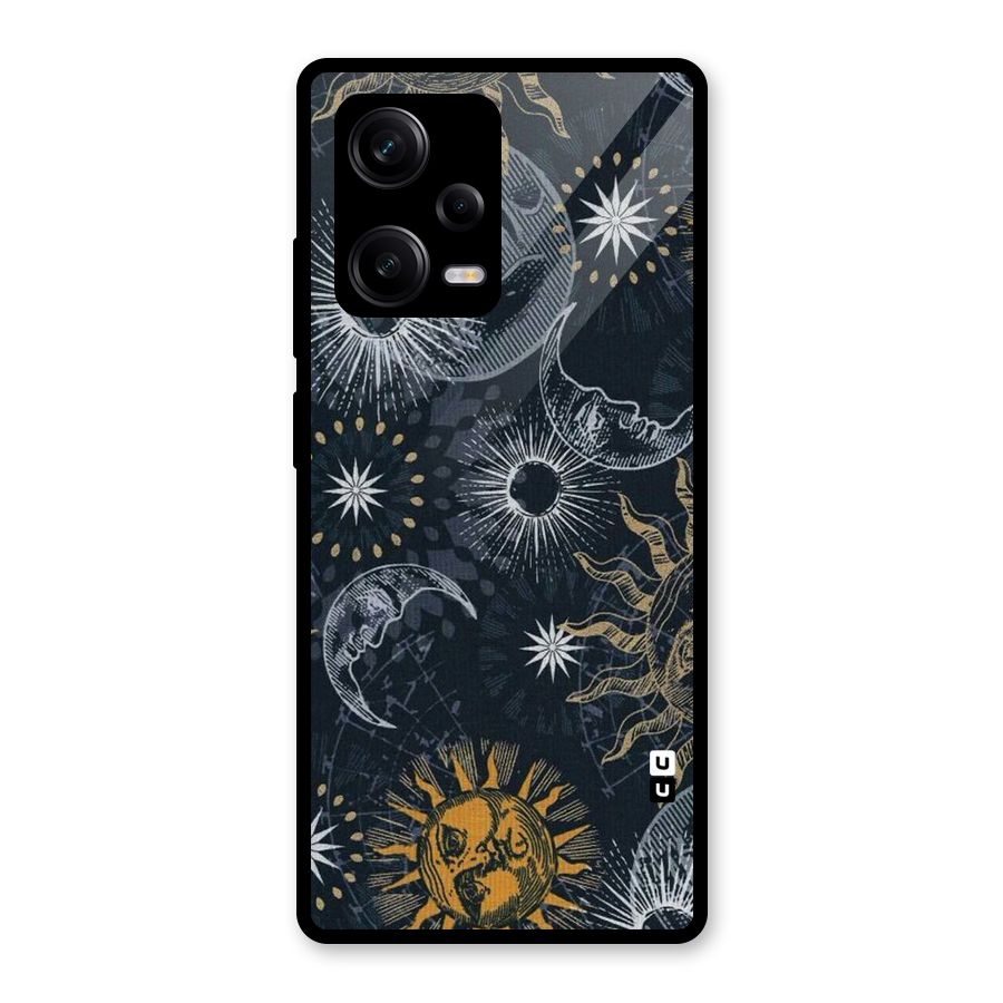 Moon And Sun Glass Back Case for Redmi Note 12 Pro