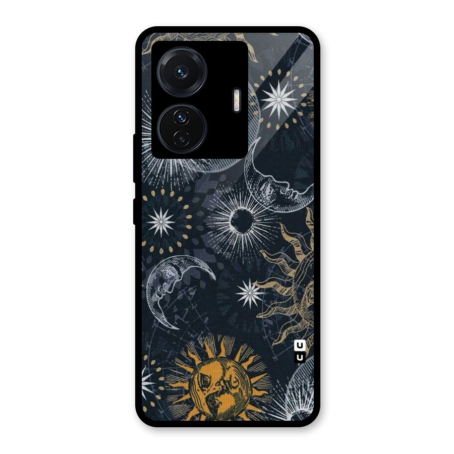 Moon And Sun Glass Back Case for Vivo T1 Pro