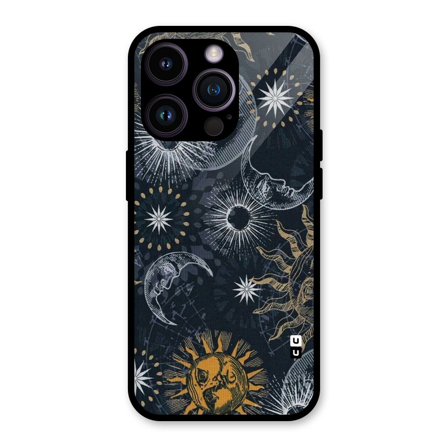 Moon And Sun Glass Back Case for iPhone 14 Pro
