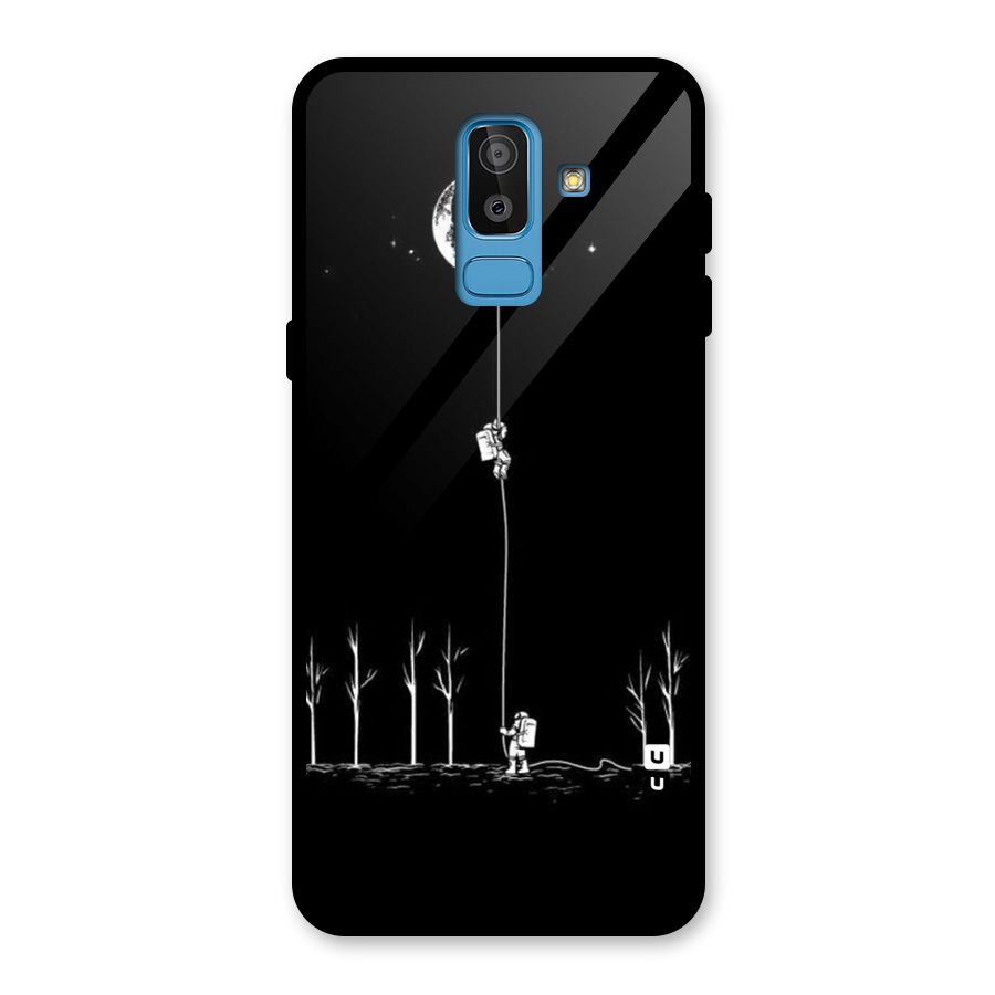 Moon Man Glass Back Case for Galaxy J8