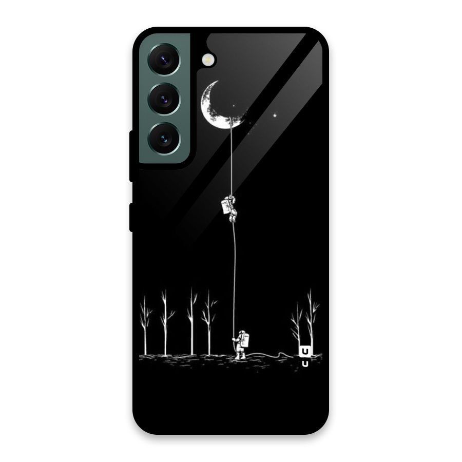 Moon Man Glass Back Case for Galaxy S22 5G