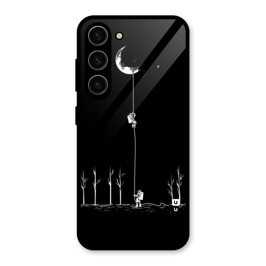 Moon Man Glass Back Case for Galaxy S23