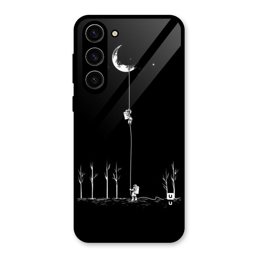 Moon Man Glass Back Case for Galaxy S23 Plus