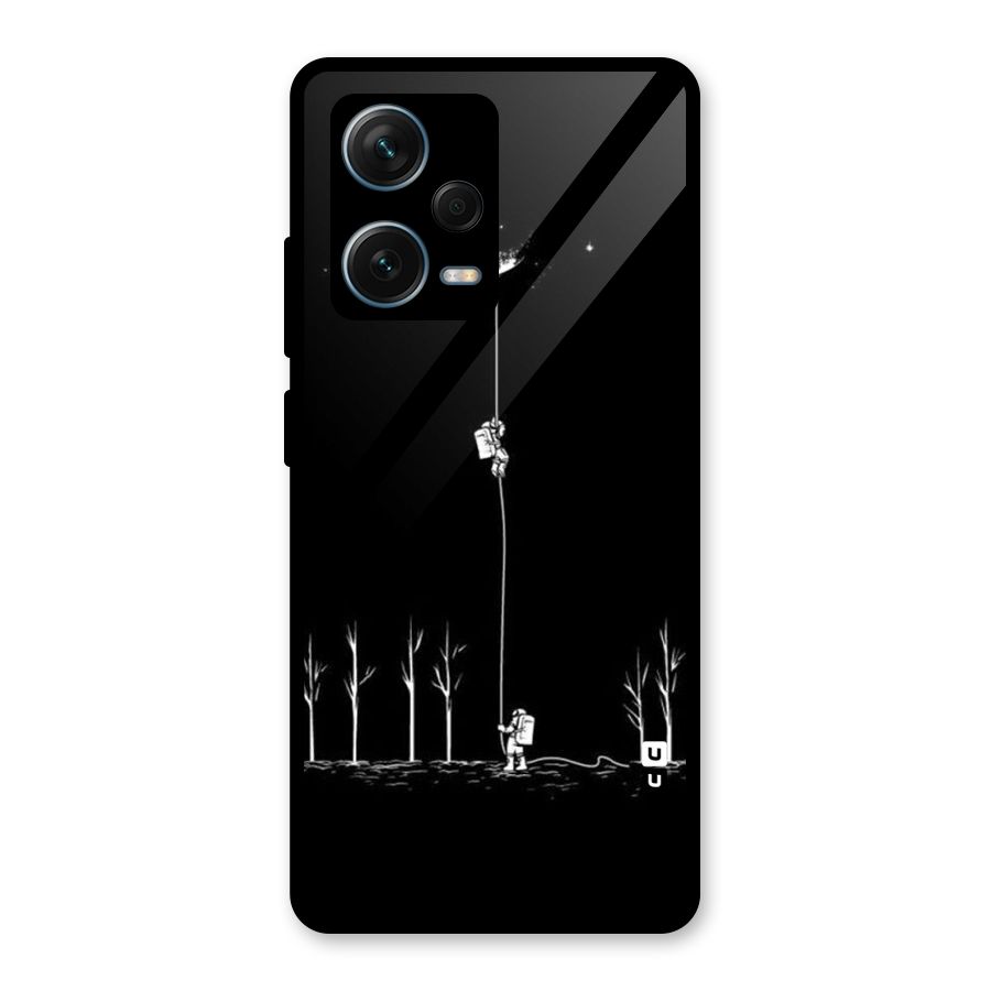 Moon Man Glass Back Case for Redmi Note 12 Pro Plus 5G