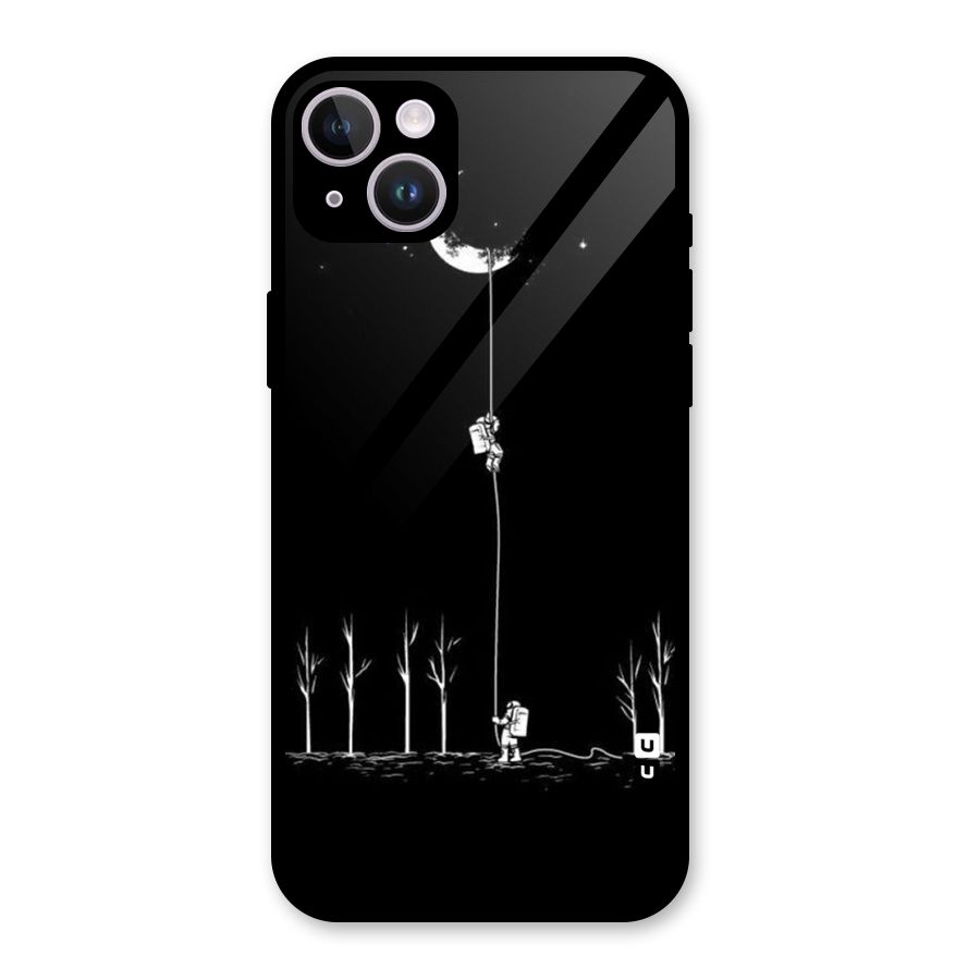 Moon Man Glass Back Case for iPhone 14 Plus