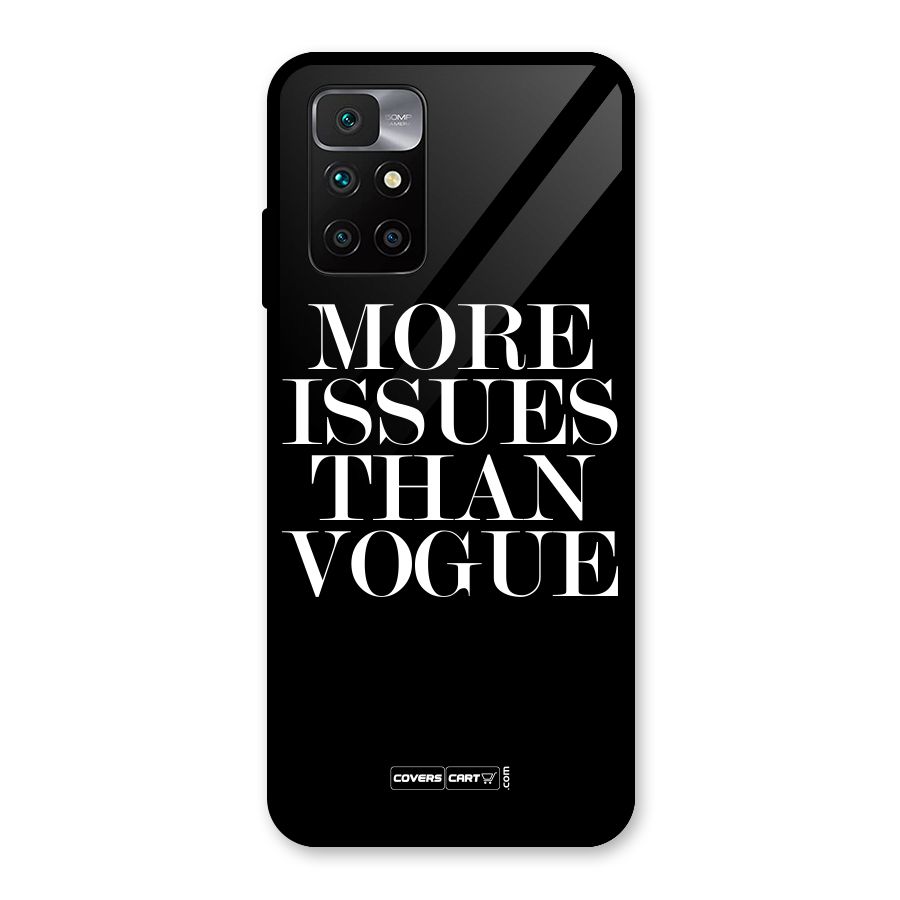 More Issues than Vogue (Black) Glass Back Case for Redmi 10 Prime