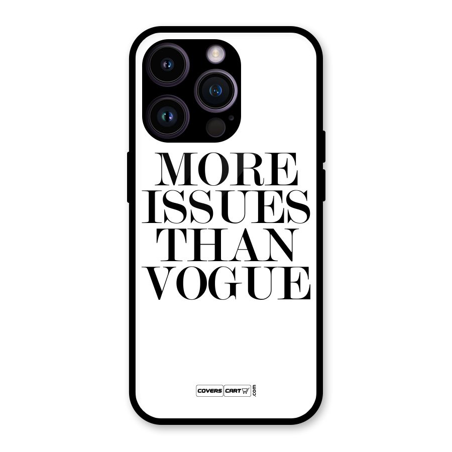 More Issues than Vogue (White) Glass Back Case for iPhone 14 Pro