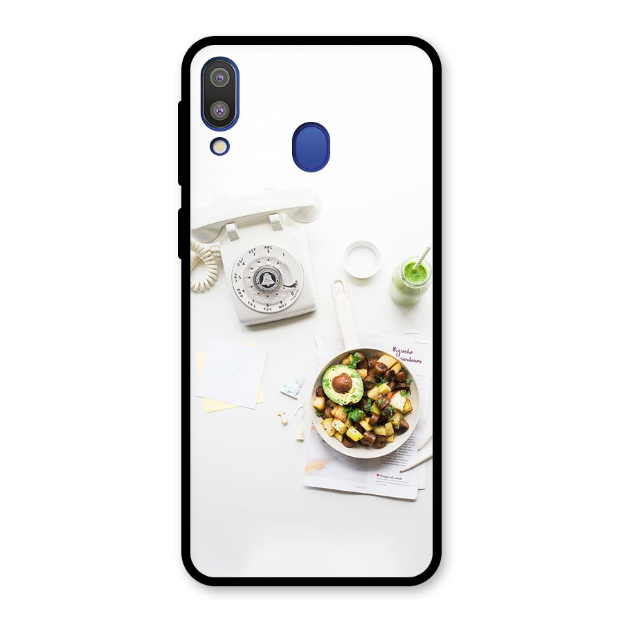 Morning Breakfast Glass Back Case for Galaxy M20