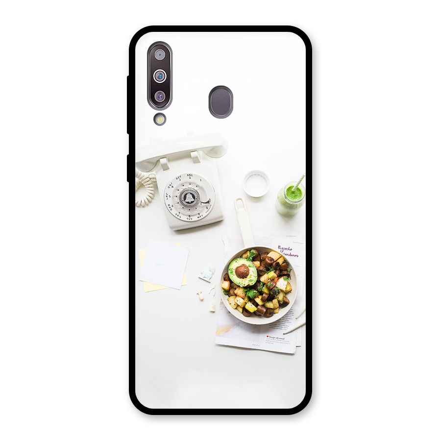 Morning Breakfast Glass Back Case for Galaxy M30