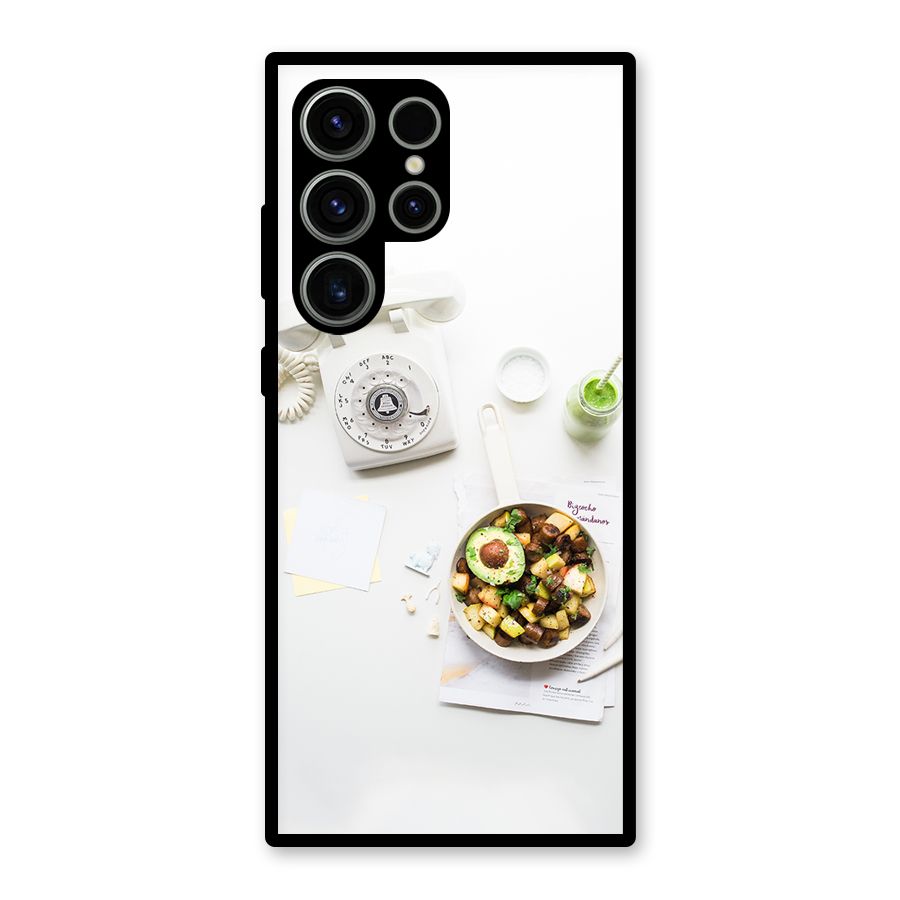 Morning Breakfast Glass Back Case for Galaxy S23 Ultra