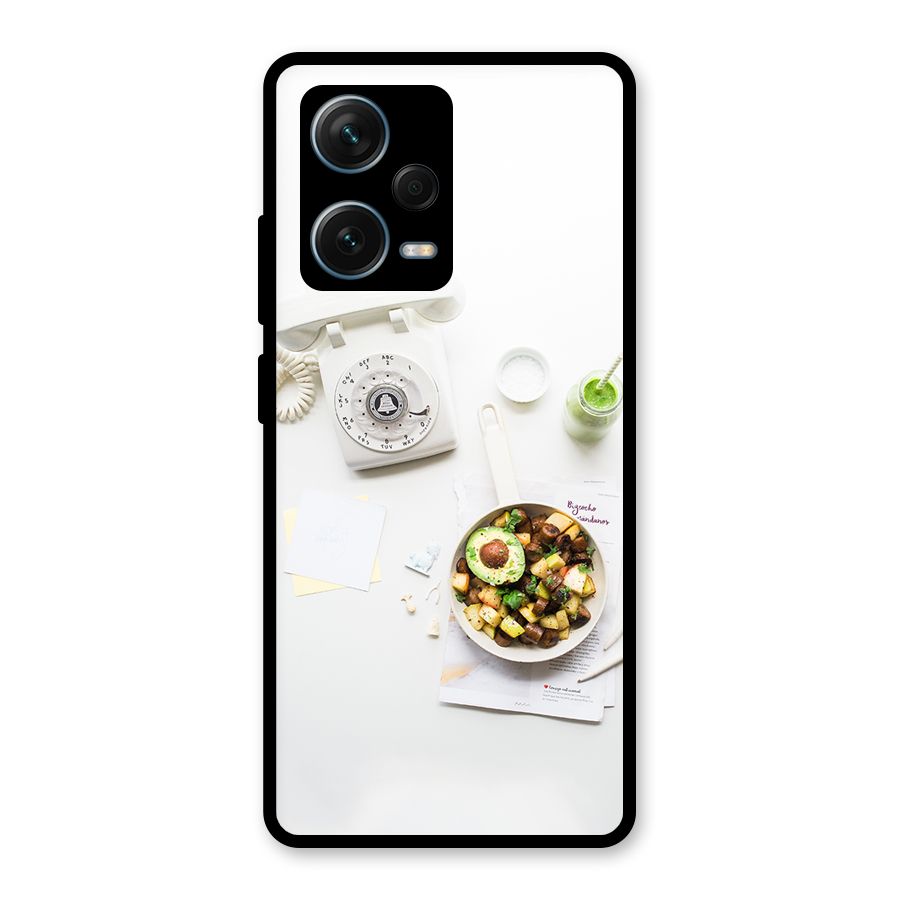 Morning Breakfast Glass Back Case for Redmi Note 12 Pro Plus 5G