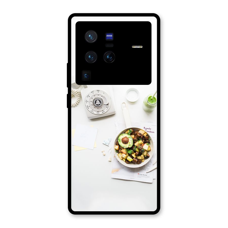 Morning Breakfast Glass Back Case for Vivo X80 Pro