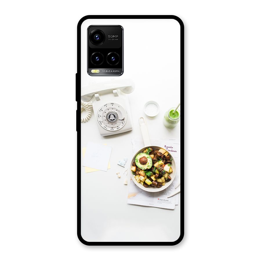 Morning Breakfast Glass Back Case for Vivo Y21A
