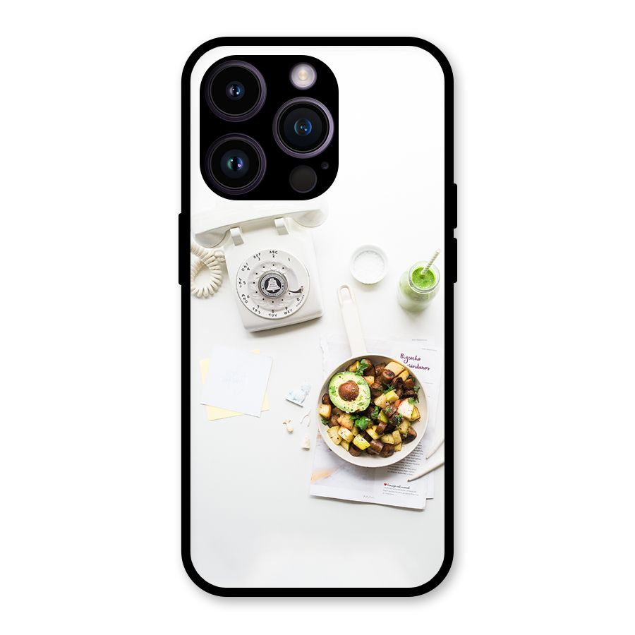 Morning Breakfast Glass Back Case for iPhone 14 Pro
