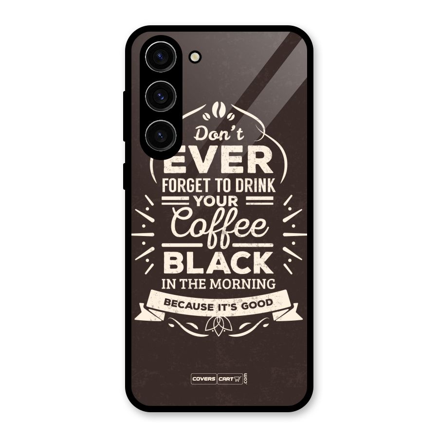 Morning Coffee Love Glass Back Case for Galaxy S23 Plus