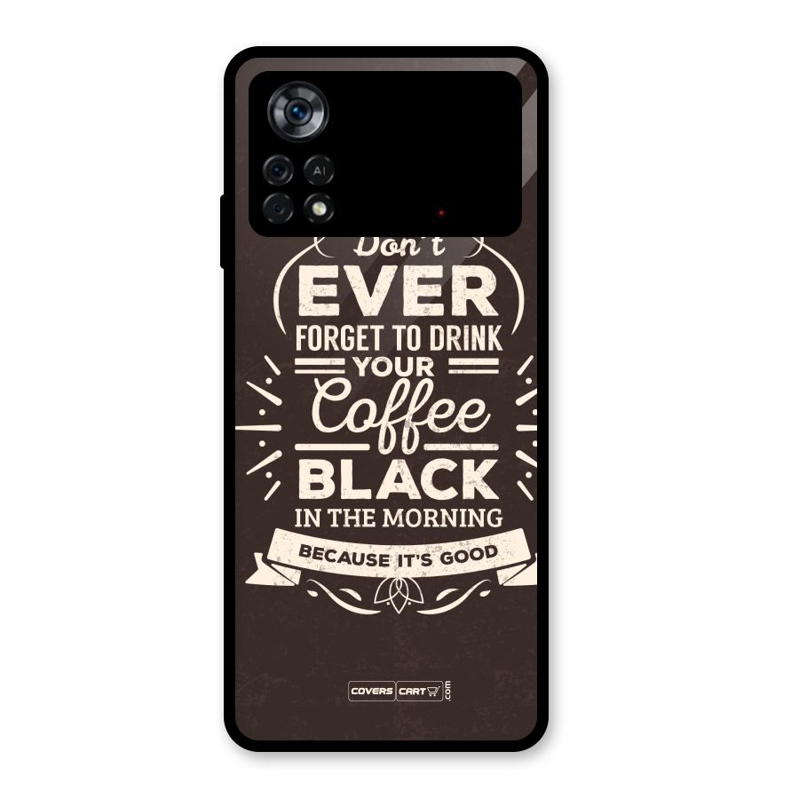 Morning Coffee Love Glass Back Case for Poco X4 Pro 5G