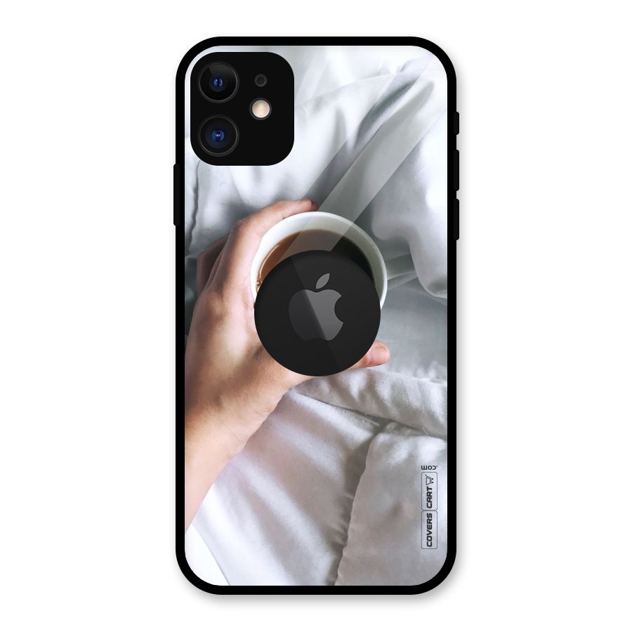 Morning Mocha Glass Back Case for iPhone 11 Logo Cut