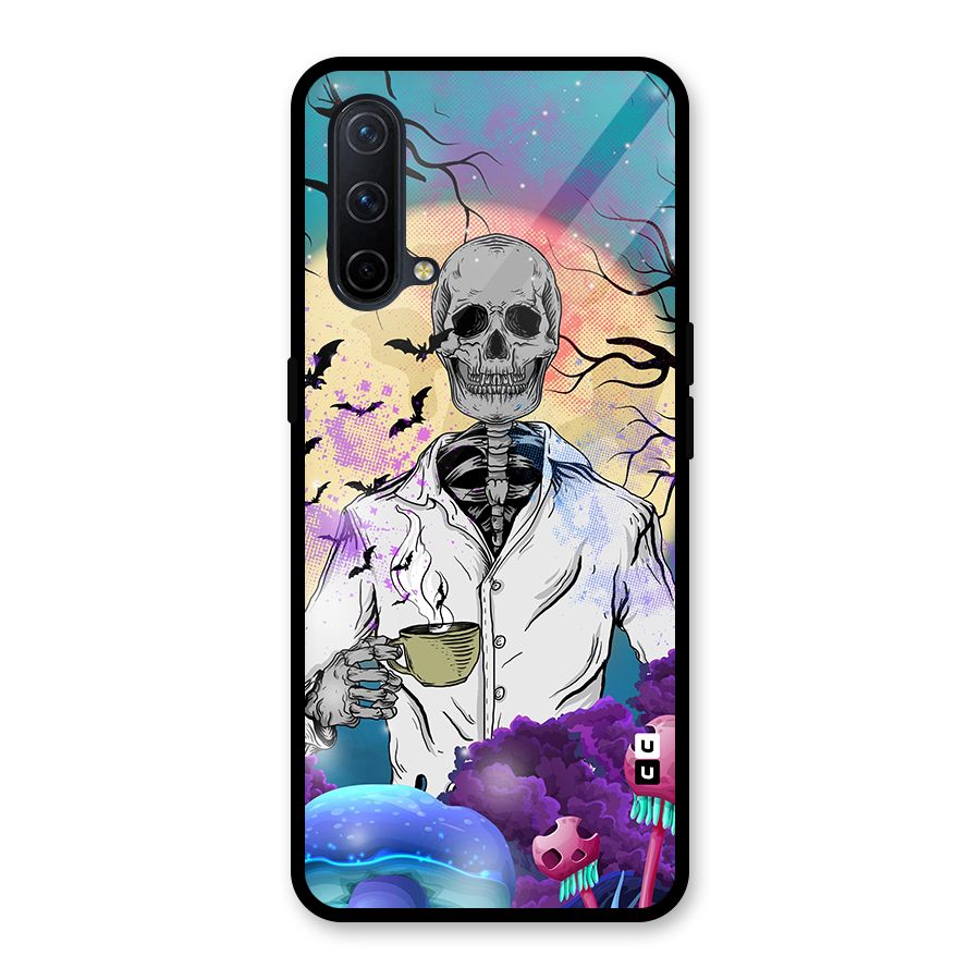 Morning Tea Skull Glass Back Case for OnePlus Nord CE 5G