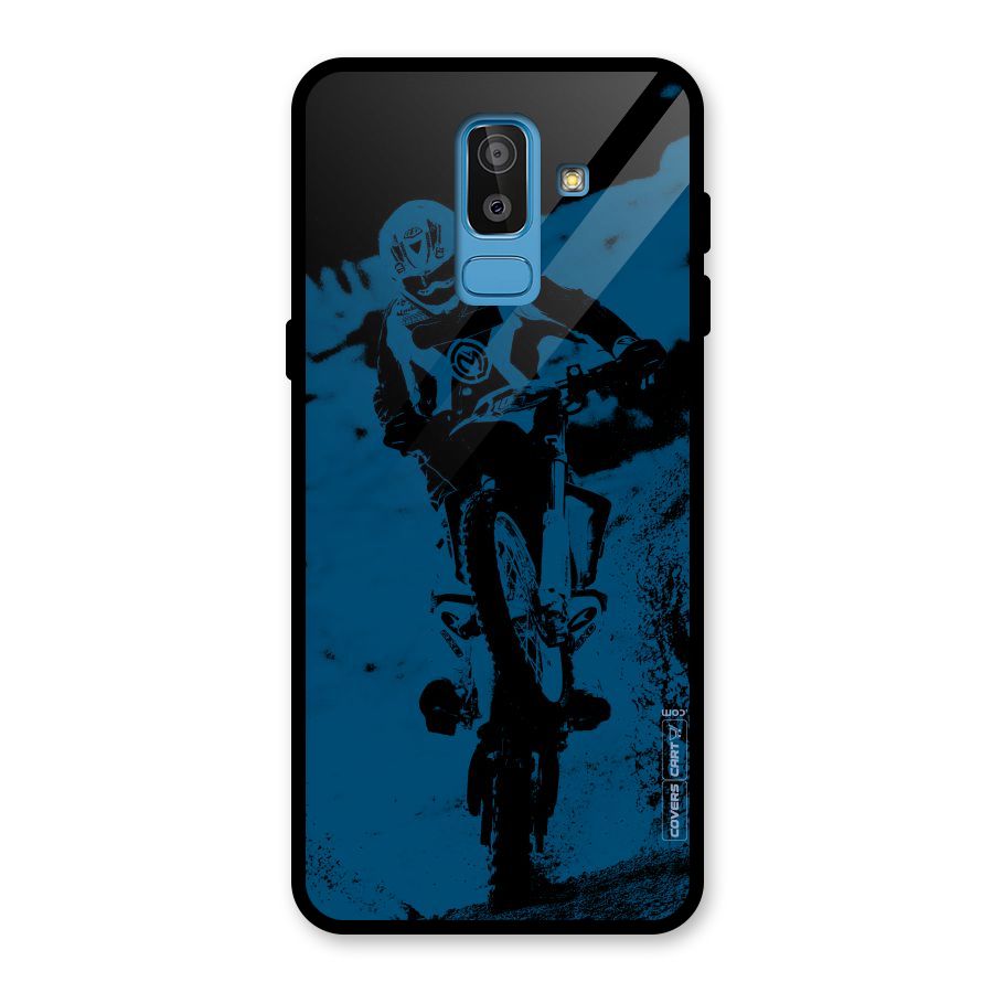 Moto Combat Glass Back Case for Galaxy J8