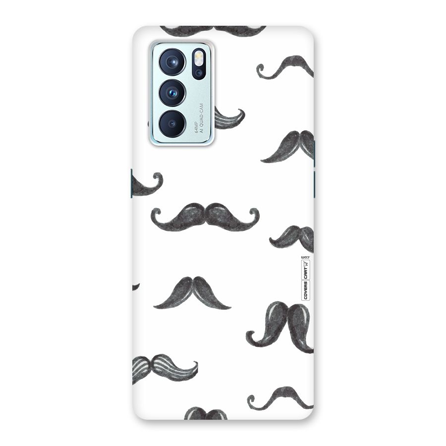 Moustache Pattern (Black) Back Case for Oppo Reno6 Pro 5G