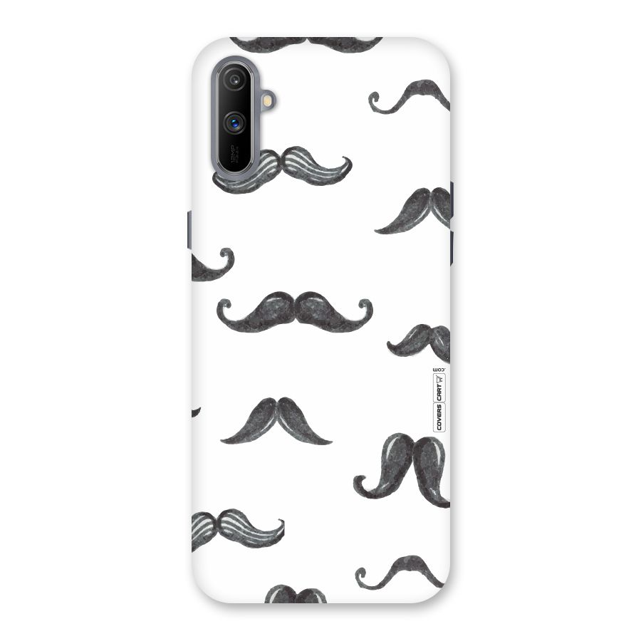 Moustache Pattern (Black) Back Case for Realme C3