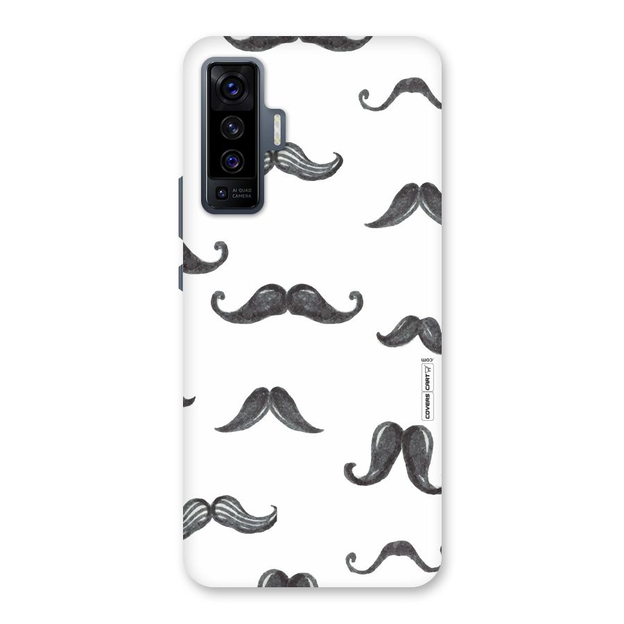 Moustache Pattern (Black) Back Case for Vivo X50