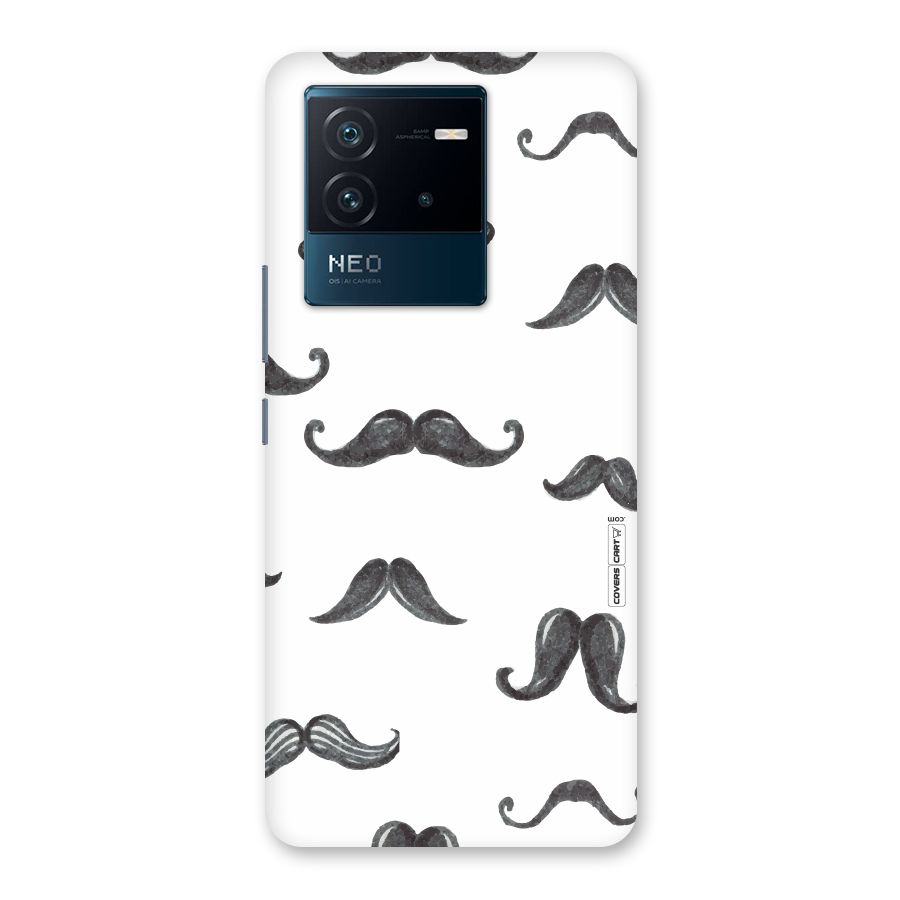 Moustache Pattern (Black) Back Case for Vivo iQOO Neo 6 5G