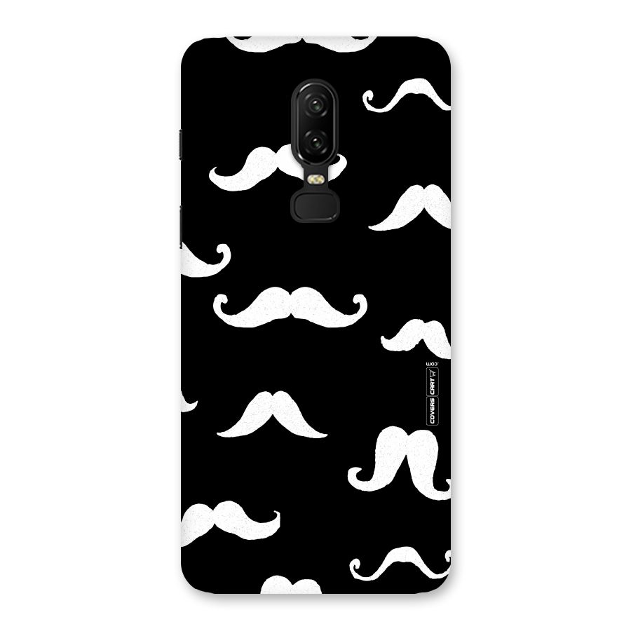 Moustache Pattern (White) Back Case for OnePlus 6