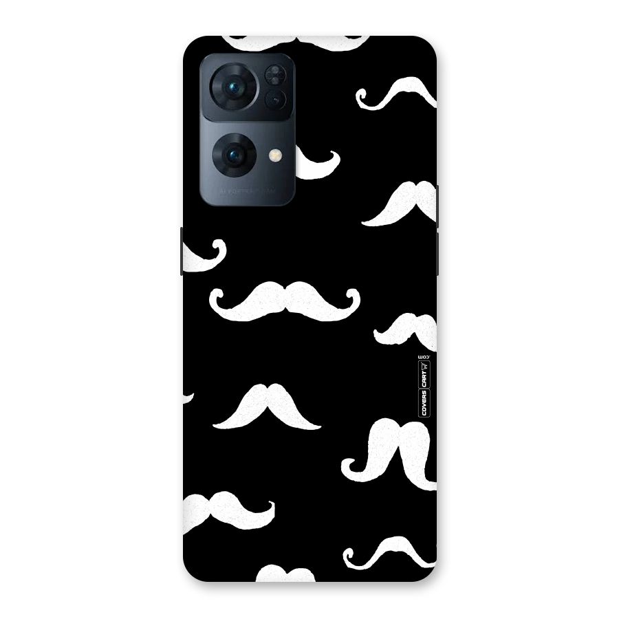 Moustache Pattern (White) Back Case for Oppo Reno7 Pro 5G